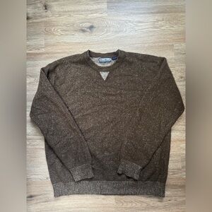Vintage 90s Structure Men’s Brown Wool Blend Sweater, Size M